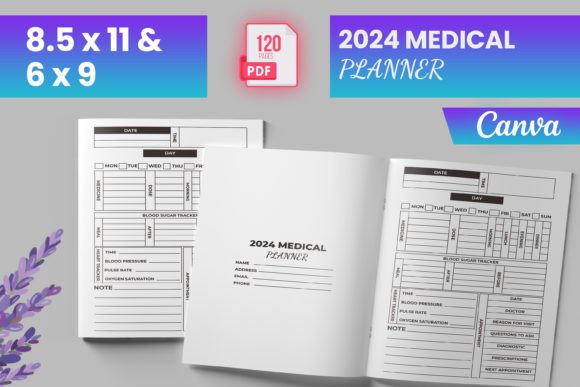 Download 2024 Medical Planner Canva (KDP) - Medical planner Collection