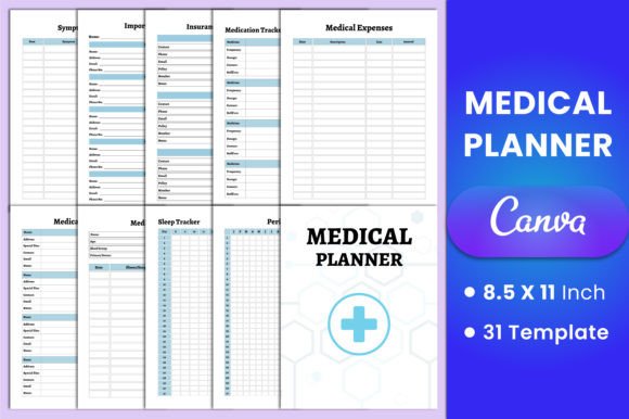 Download Editable Medical Planner Canva Template - Premium Bundle