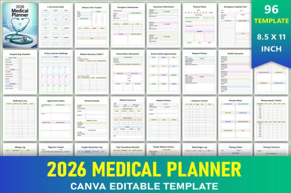 Download Editable 2026 Medical Planner - Medical planner Collection