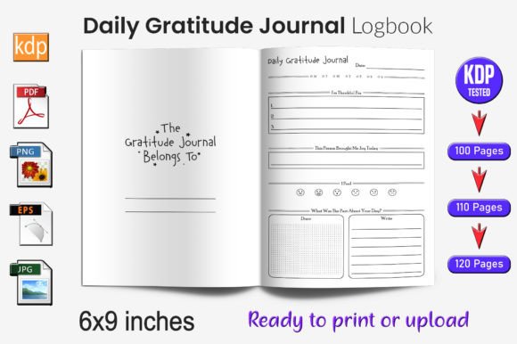 Download Daily Gratitude Journal Log Book | KDP I - Log Collection