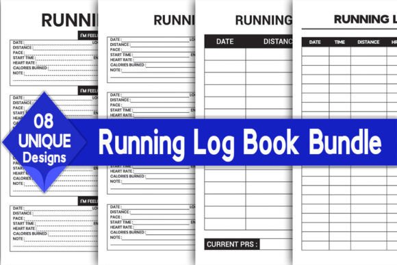 Download Running Log Book Bundle | KDP Interior - Log Collection