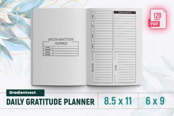 Download Daily Gratitude Planner KDP Interior - Daily gratitude Collection