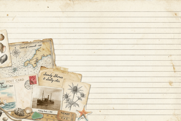 Download Vintage Floral Lined Journal Page - Premium Resources