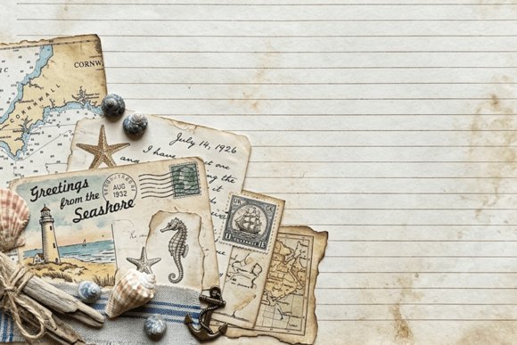 Download Vintage Sewing Floral Notes Journal Page - Premium Bundle