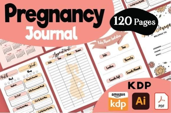 Download My Pregnancy Journal Log | KDP Interior - Log Collection