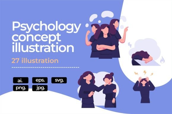 Download Psychology Concept Flat Illustration - Log Collection
