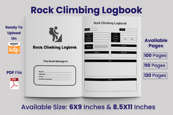 Download Rock Climbing Logbook KDP Interior - Log Collection