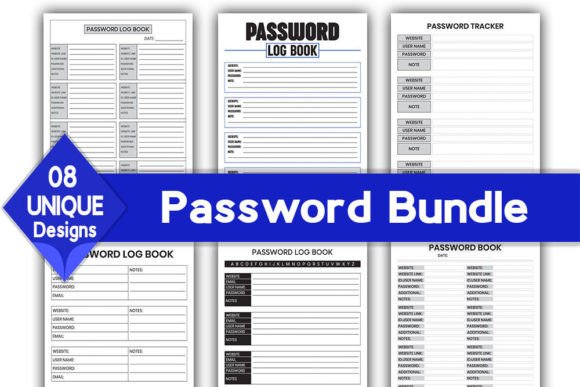 Download Password Log Book Bundle | KDP Interior - Log Collection