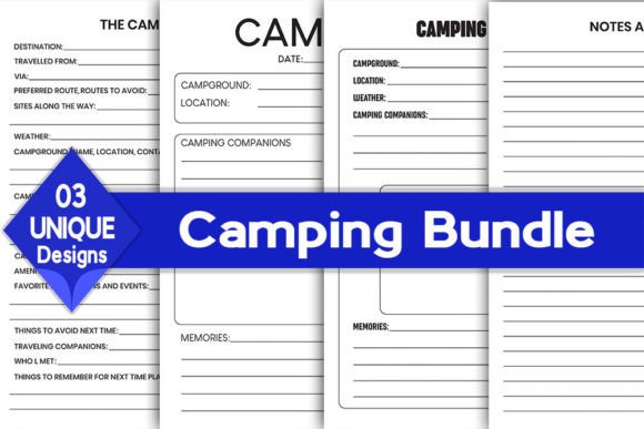 Download Camping Log Book Bundle | KDP Interior - Log Collection
