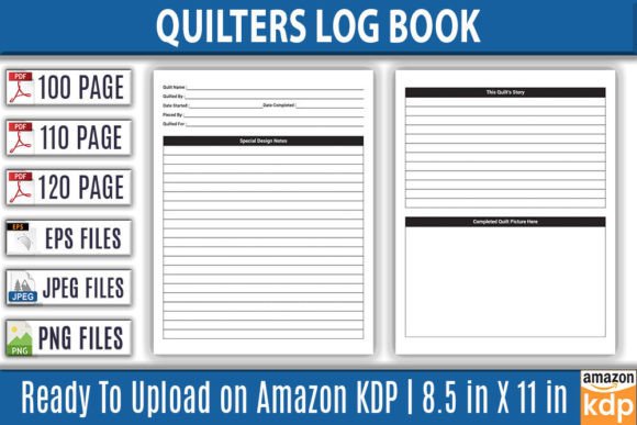 Download Quilters Log Book Bundle | KDP Interior - Log Collection