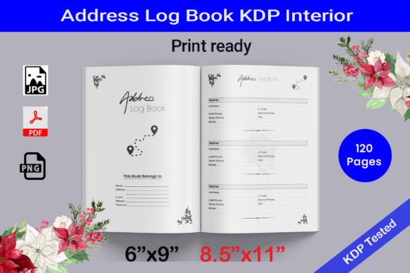 Download Address Log Book KDP Interior Printable - Log Collection