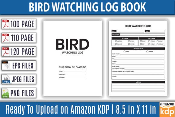 Download Bird Watching  Log Book Bundle | KDP Int - Log Collection