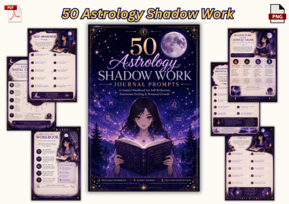 Download 50 Astrology Shadow Work Journal - Log Collection