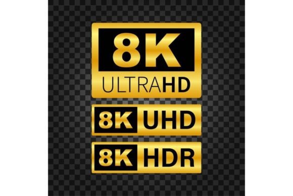 Download 8K Ultra HD Label. High Technology. LED - Log Collection