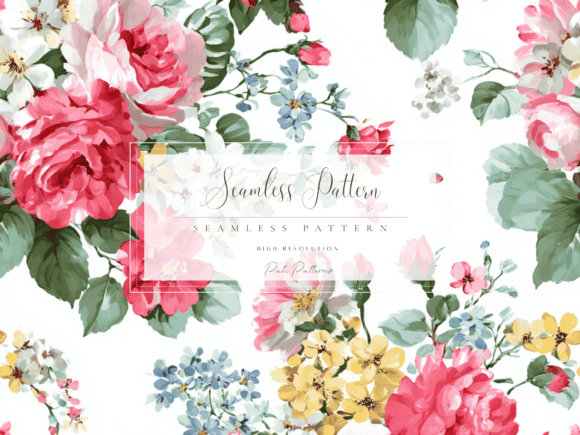 Download Vintage Retro Floral Seamless Pattern PNG - Premium Resources