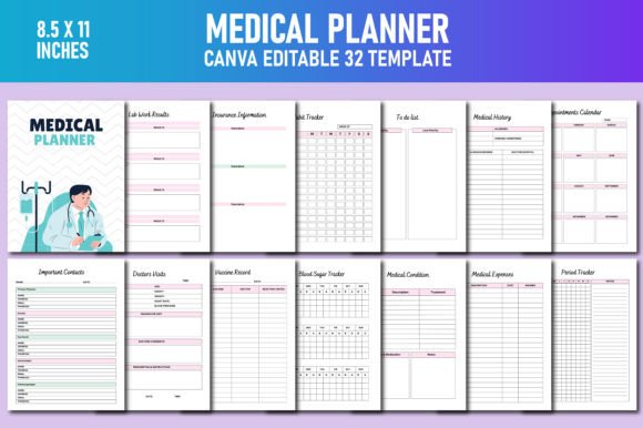 Download Medical Planner Canva KDP - Medical planner Collection